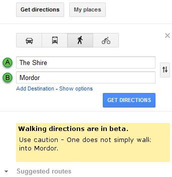 Directions to Mordor